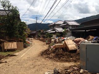 被災３日後の丹波市市島町前山地区